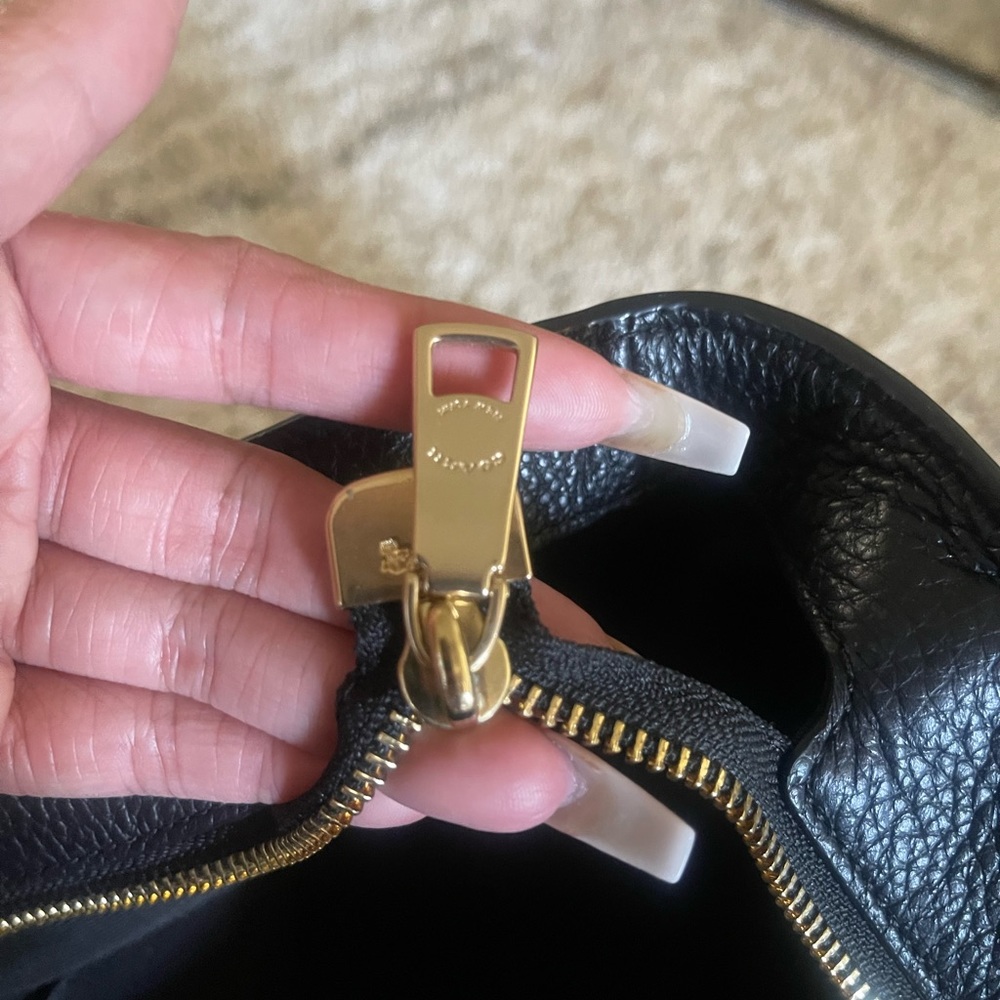 Black Coach Chain Leather Tote - Picture 4 of 6